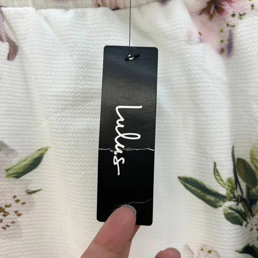 Lulus Dress Women's Large NWT Dream of You Ivory Off-The-Shoulder Mini Shift - Picture 6 of 11